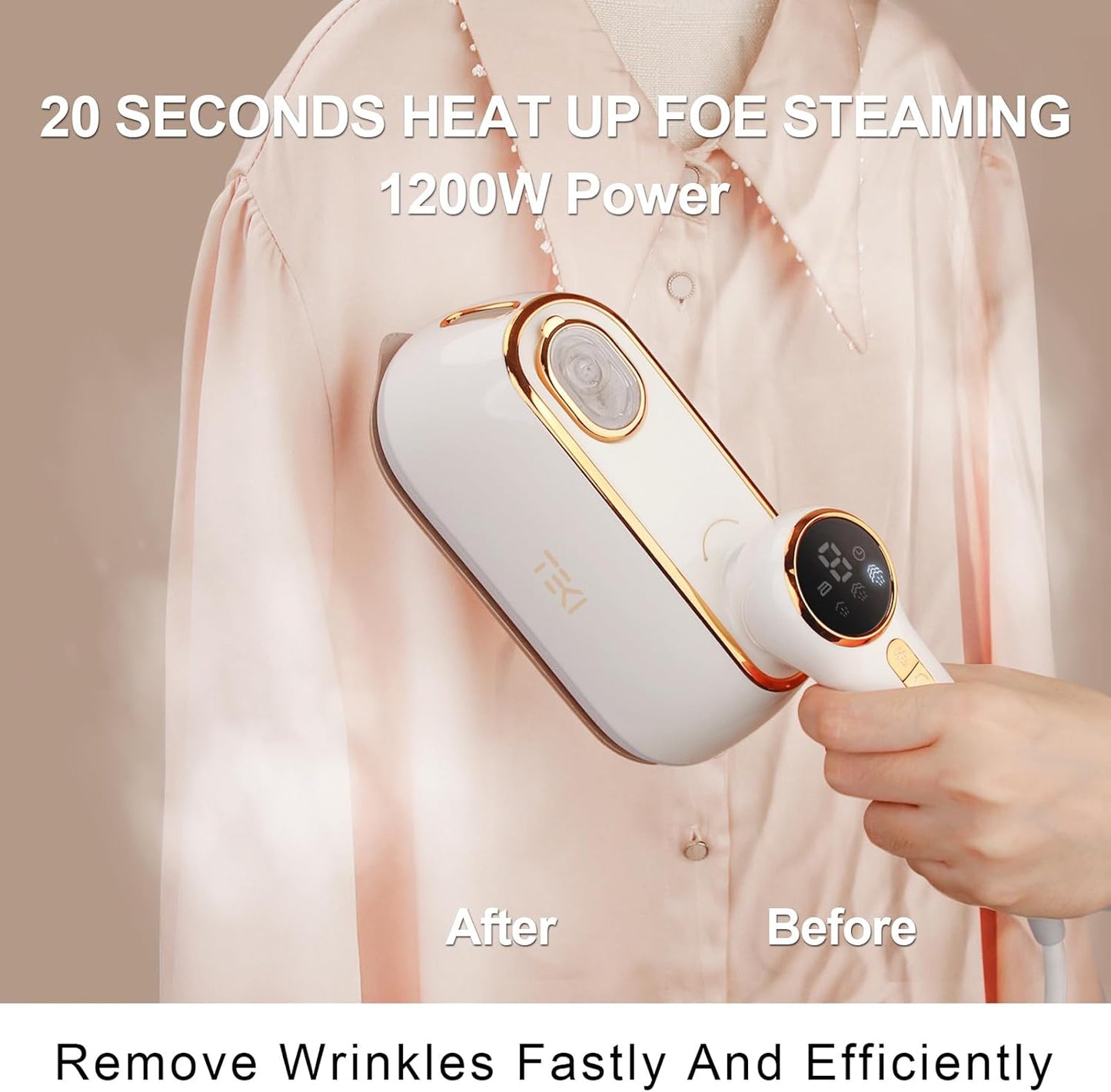 Portable Mini Steam Iron, Powerful Wrinkle Remover